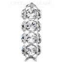 Preciosa Rondelle Tube Silver Plated - Clear Crystal