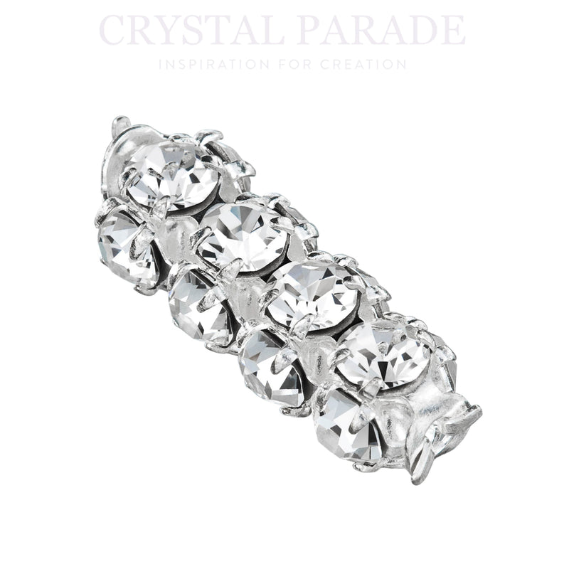 Preciosa Rondelle Tube Silver Plated - Clear Crystal
