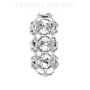 Preciosa Rondelle Tube Silver Plated - Clear Crystal