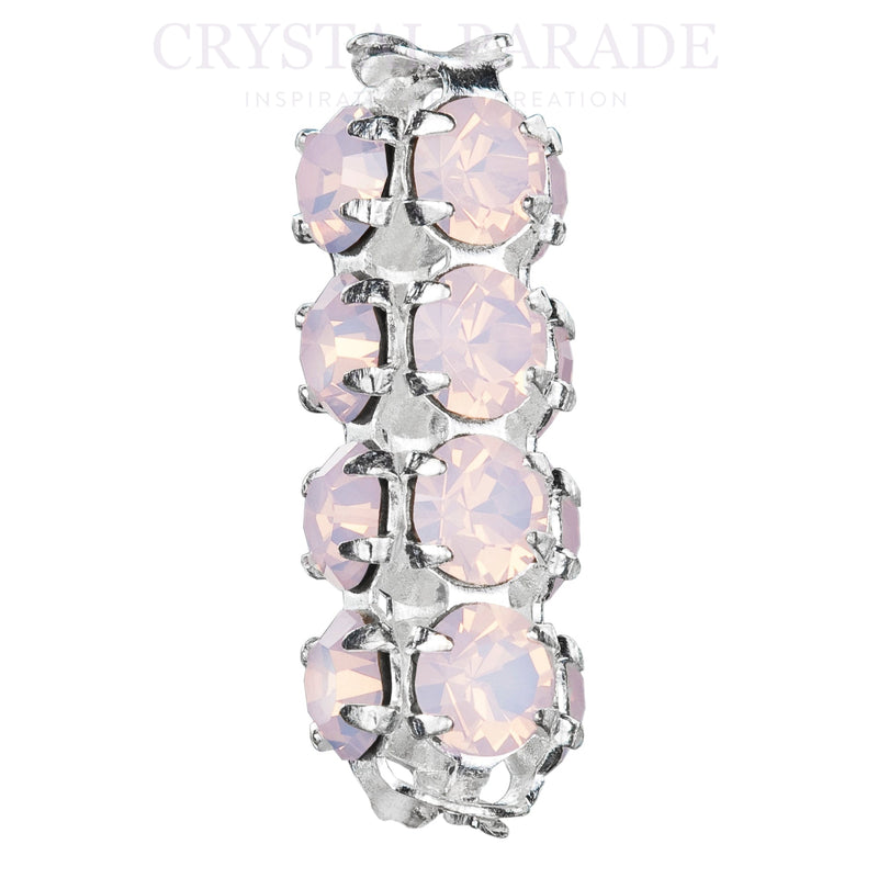 Preciosa Rondelle Tube Silver Plated - Rose Opal