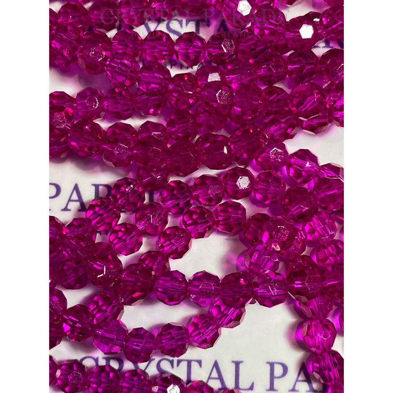 Zodiac Round Beads  - Fuchsia Pink