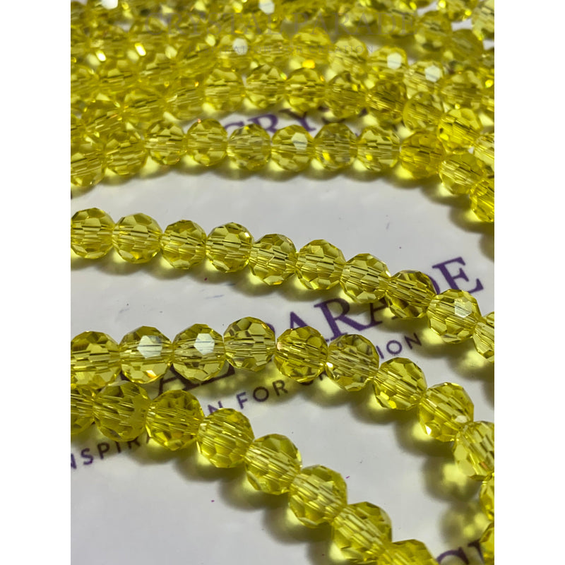 Zodiac Round Beads - Citrine Yellow