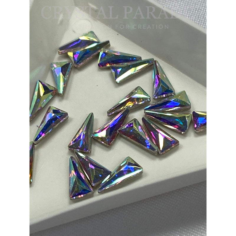 Zodiac Crystal Long Triangle Shape 4 x 7mm AB Pack of 20