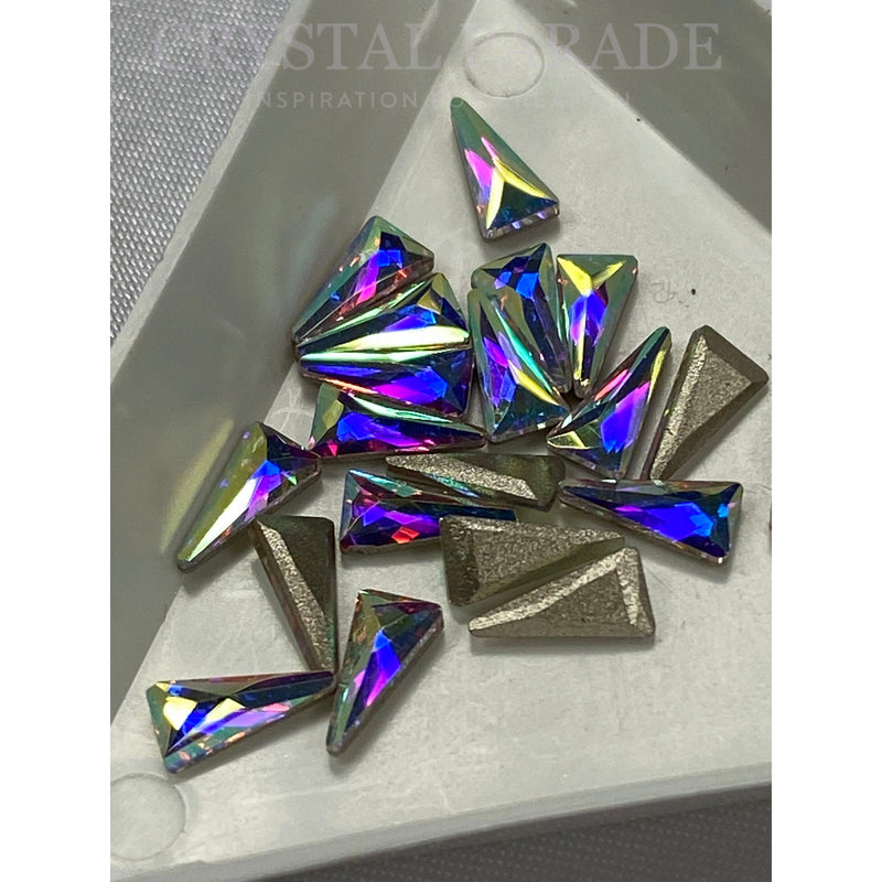 Zodiac Crystal Long Triangle Shape 4 x 7mm AB Pack of 20