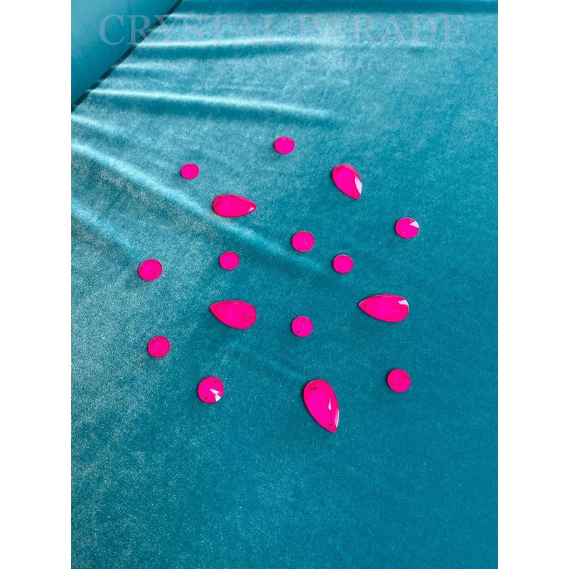 Zodiac Crystal Peardrop Sew on Stone - Neon Pink