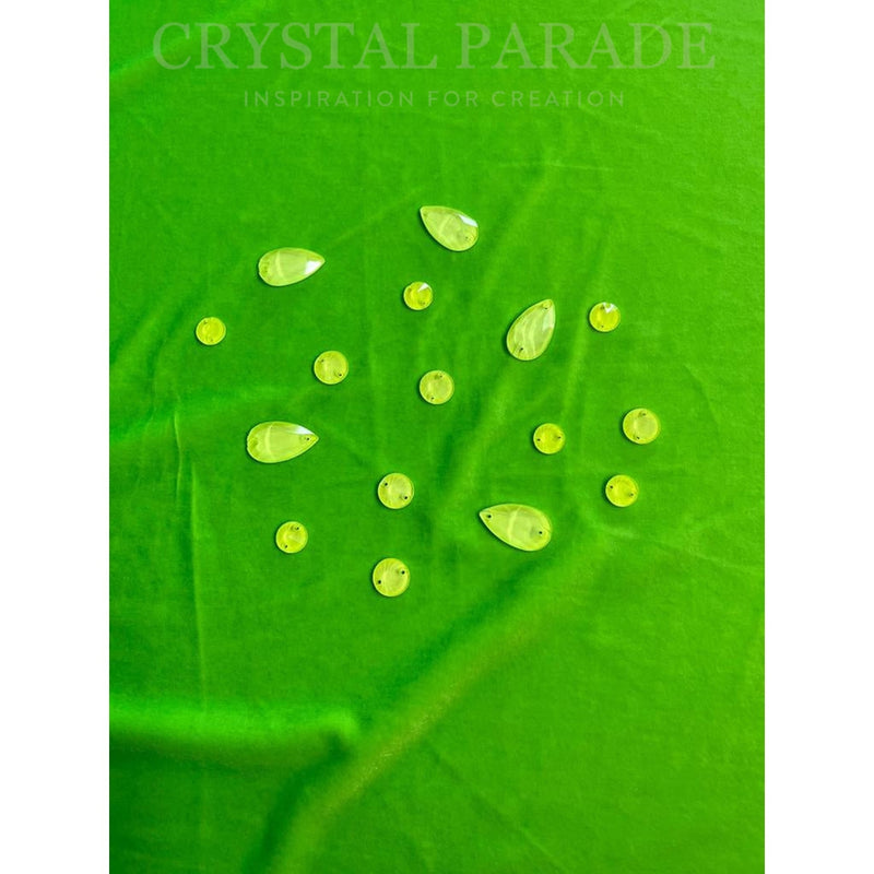 Zodiac Crystal Peardrop Sew on Stone - Neon Green
