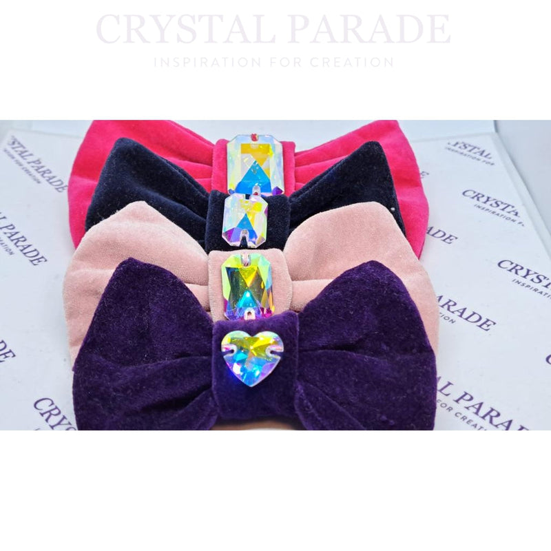 Velvet Dog Collar with Zodiac Crystal - Deep Purple