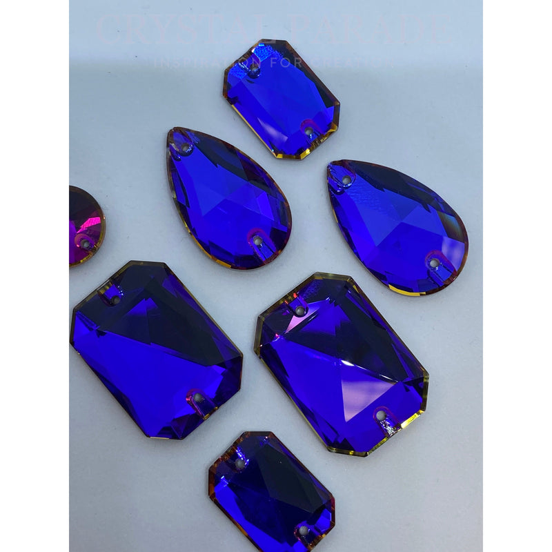 Zodiac Sew on Stone Emerald Cut - Violet Blue