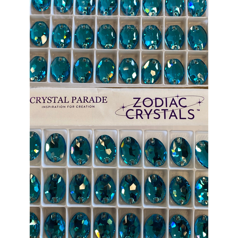 Zodiac Crystal Oval Sew on Stone - Aquamarine