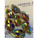 Resin Peardrop Sew on Stone 28 x 17mm Pack of 20 - AB