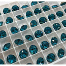 Swarovski 1088 Pointy Back Round Chaton Various Sizes - Indicolite