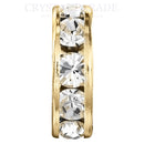 Preciosa Large Hole Rondelles Clear Crystal - Gold Plated