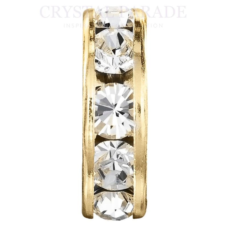 Preciosa Rondelles Clear Crystals - Gold Plated