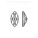 Preciosa Navette Sew on Stone - Clear