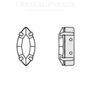 Preciosa MC Navette Single Stone Setting Silver - Clear