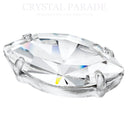 Preciosa MC Navette Single Stone Setting Silver - Clear