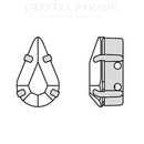 Preciosa MC Peardrop Single Stone Setting Silver - Clear