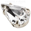Preciosa MC Peardrop Single Stone Setting Silver - Clear