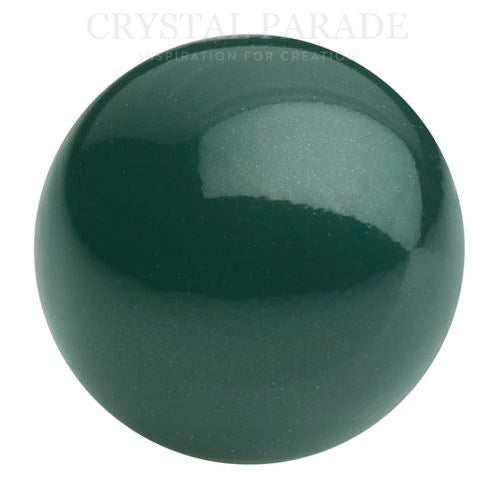 Preciosa Round Half Drilled Pearl - Malachite