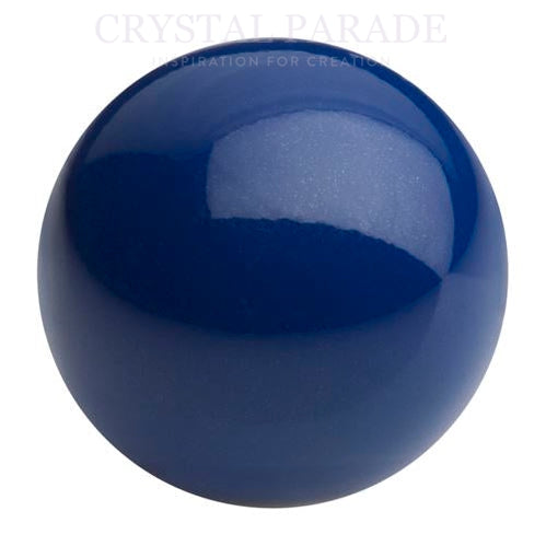 Preciosa Round Half Drilled Pearl - Navy Blue