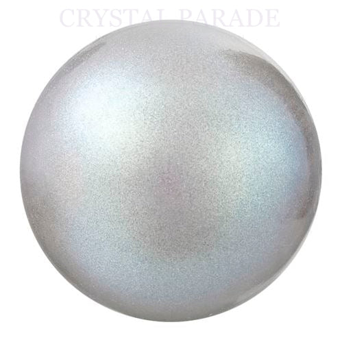 Preciosa Round Half Drilled Pearl - Pearlescent Grey