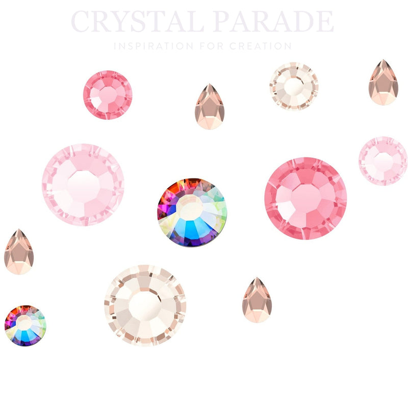 Preciosa Crystal Mix Pack of 100 - Pink Champagne