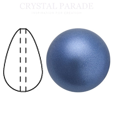 Preciosa Crystal Nacre Pear Drop Pearl Blue