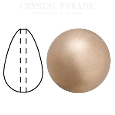 Preciosa Crystal Nacre Pear Drop Pearl Bronze