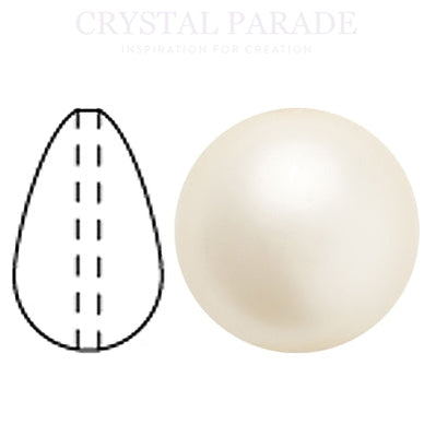 Preciosa Crystal Nacre Pear Drop Pearl Cream