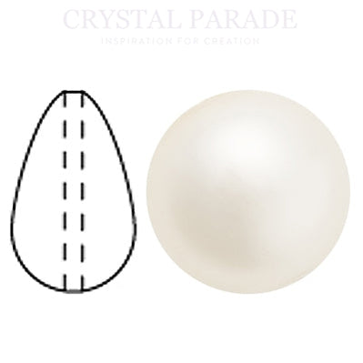 Preciosa Crystal Nacre Pear Drop Pearl Light Creamrose