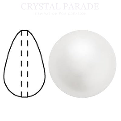 Preciosa Crystal Nacre Pear Drop Pearl White