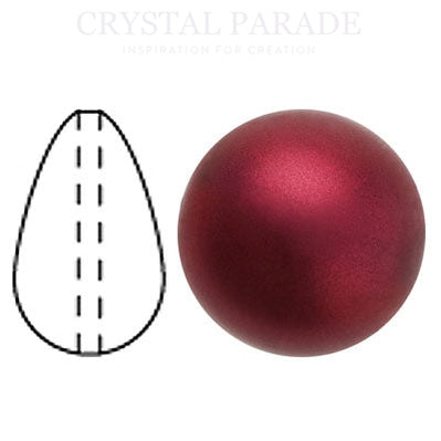 Preciosa Crystal Nacre Pear Drop Pearl Bordeaux