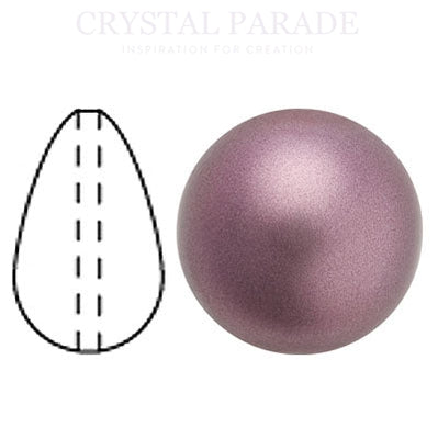 Preciosa Crystal Nacre Pear Drop Pearl Light Burgundy
