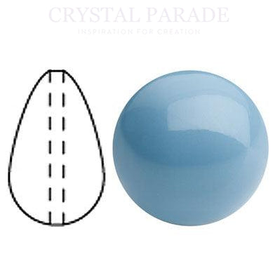 Preciosa Crystal Nacre Pear Drop Pearl Aqua Blue