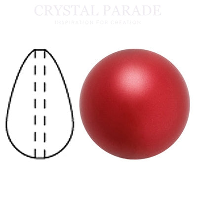 Preciosa Crystal Nacre Pear Drop Pearl Red
