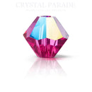 Preciosa Bicone Bead Fuchsia Glitter