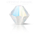 Preciosa Bicone Bead White Opal Glitter