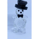 Crystal Glass Teddy With Top Hat Figurine Ornament