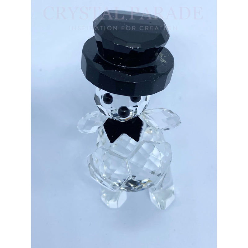 Crystal Glass Teddy With Top Hat Figurine Ornament