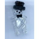 Crystal Glass Teddy With Top Hat Figurine Ornament