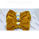 Velvet Dog Collar with Zodiac Crystal - Mustard Yellow