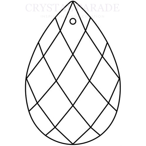 Zodiac Crystal Pendant Pear Drop 63mm x 42mm AB