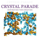 Swarovski 4300 Fancy Pearshape 6x3.6mm - Pack of 12 Aquamarine Gold Foiled