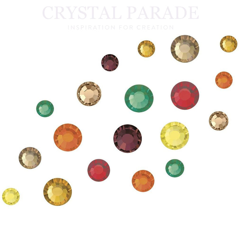 Preciosa No Hot Fix Crystals Mixed Sizes - Pack of 200 Autumn Mix