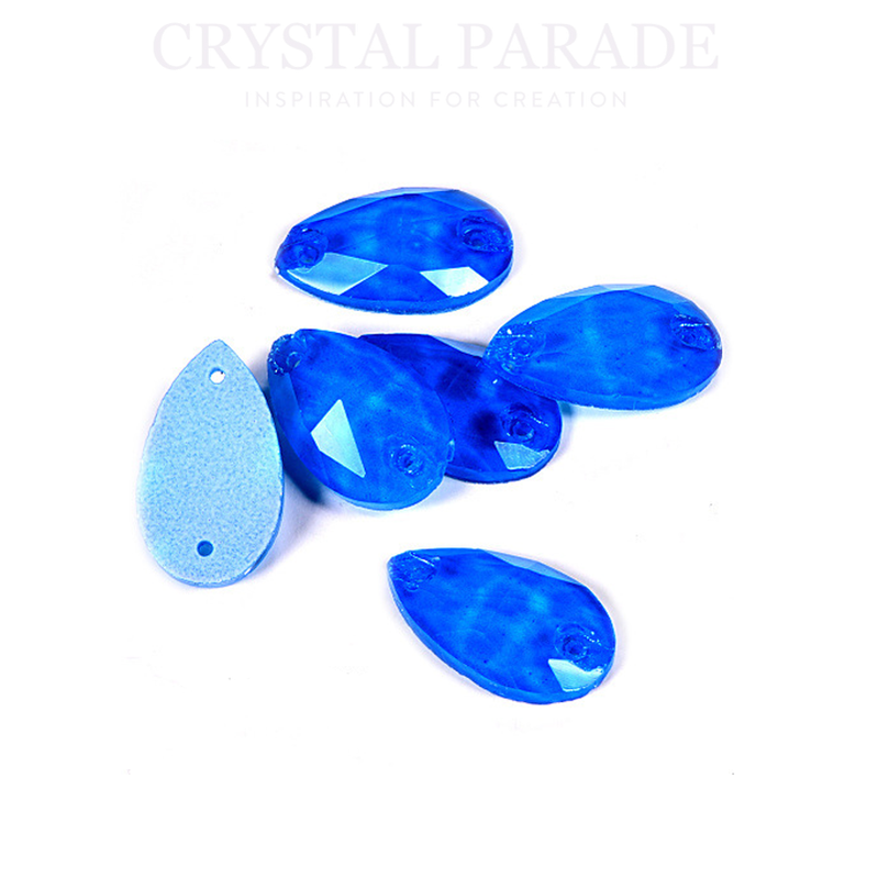Zodiac Crystal Peardrop Sew on Stone - Neon Sapphire Blue