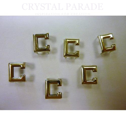 Silver Metallic Alphabet Rivet Stud 1 Piece - C