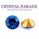 Swarovski 1088 Pointy Back Round Chaton Various Sizes - Capri Blue