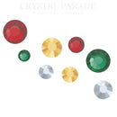 Preciosa SS16 (4mm) No Hot Fix Crystals - Pack of 100 Christmas Mix
