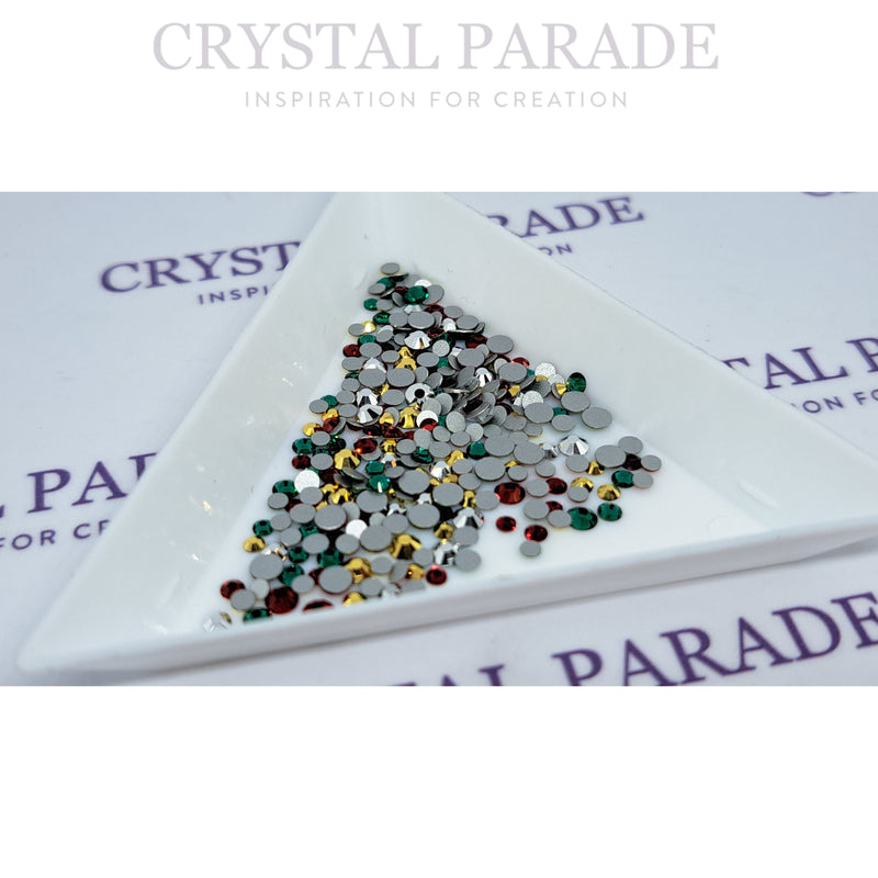 Preciosa No Hot Fix Crystals Mixed Sizes - Pack of 200 Christmas Mix