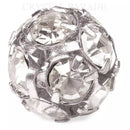Preciosa Rondelle Ball Silver Plated - Clear Crystal